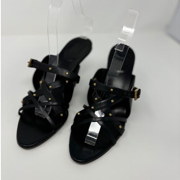 Gucci Women's Black Studded Strappy Heels Size 8 - Picture 11 of 16